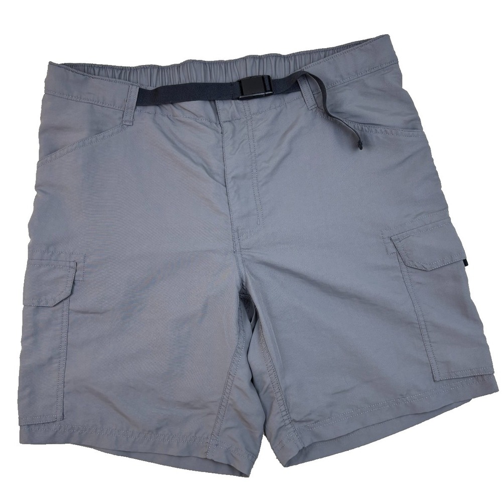Lands' End Cargo Shorts Men's XL 40-42 Gray Quick Dry Belted UPF 50+